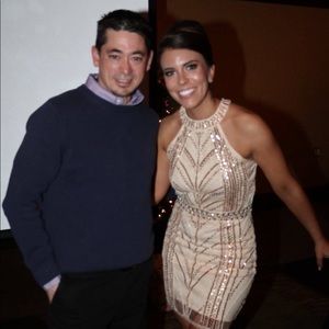 Gold sequin cocktail dress